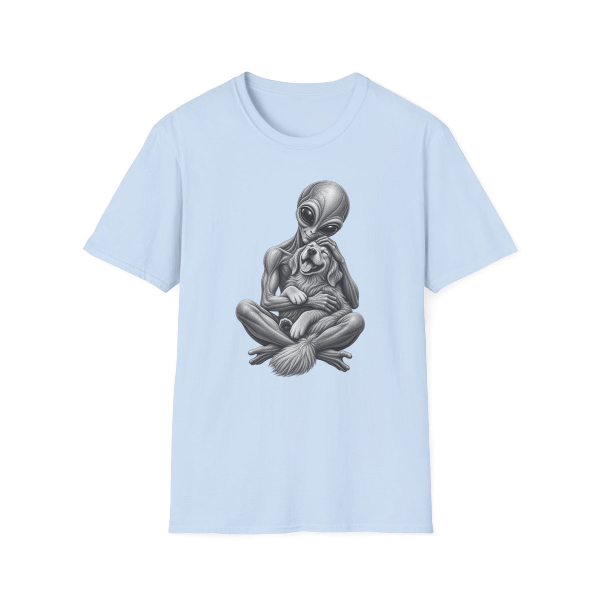 Alien Hug T-Shirt — Cute Alien Holding Dog Graphic Tee