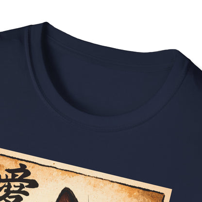 Cat Ramen T-Shirt — Cute Black Cat Eating Ramen Vintage Japanese Love Character