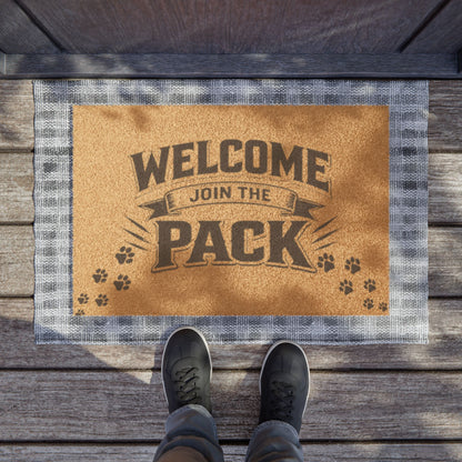 Welcome Join the Pack Doormat – Paw Print Entry Mat for Pet Lovers