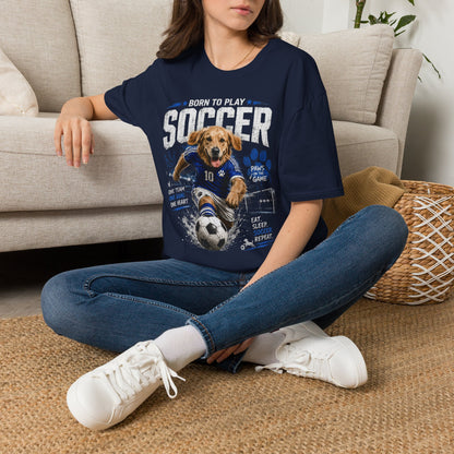 Born to Play Soccer T-Shirt — Golden Retriever Soccer Dog Design