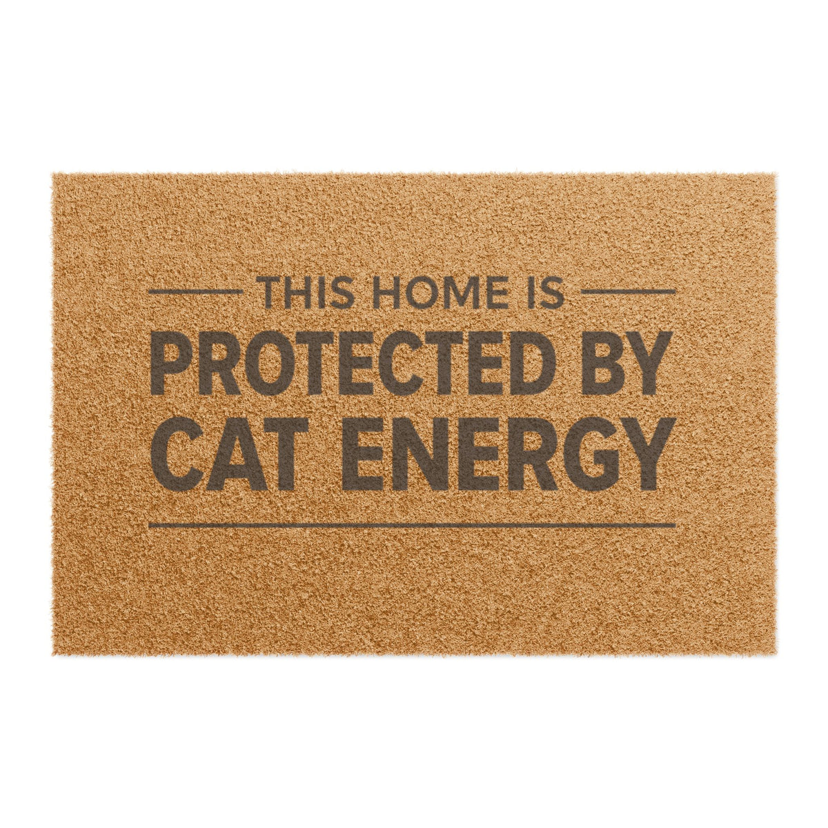 Protected by Cat Energy Doormat – Funny Cat Lover Welcome Mat