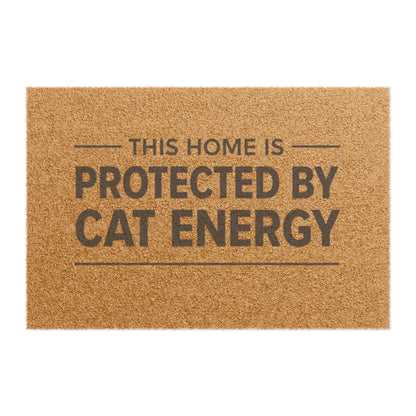 Protected by Cat Energy Doormat – Funny Cat Lover Welcome Mat