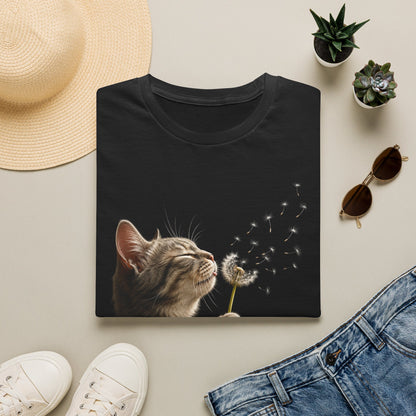 Cat Dandelion T-Shirt — Cute Kitten Blowing Dandelion Graphic Tee