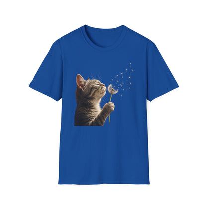 Cat Dandelion T-Shirt — Cute Kitten Blowing Dandelion Graphic Tee