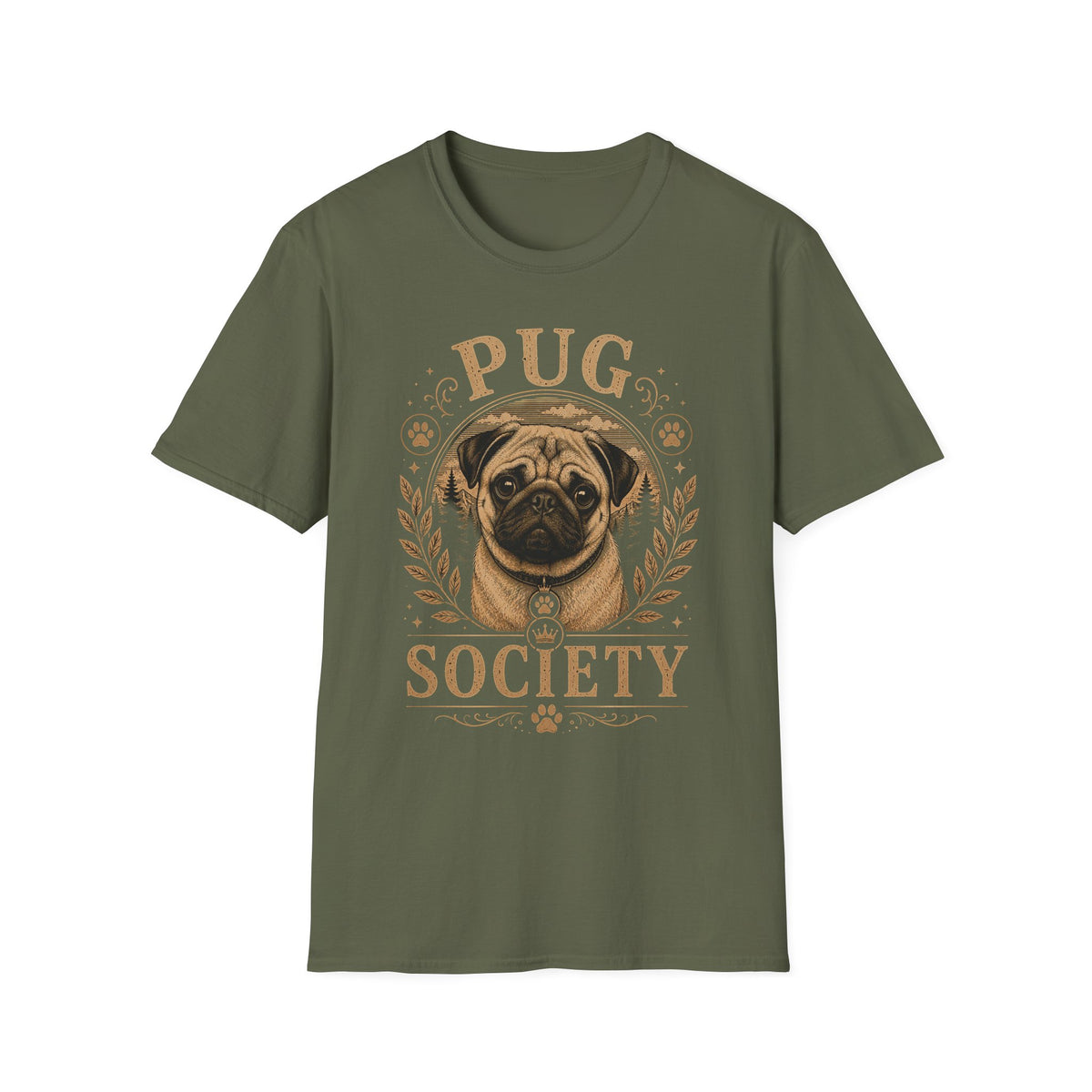 Pug Society T-Shirt — Vintage Pug Dog Graphic Tee for Pug Lovers