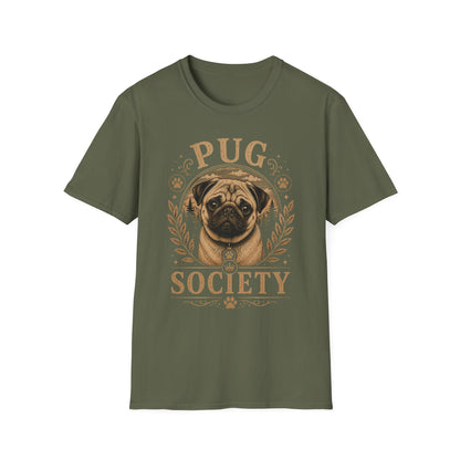 Pug Society T-Shirt — Vintage Pug Dog Graphic Tee for Pug Lovers