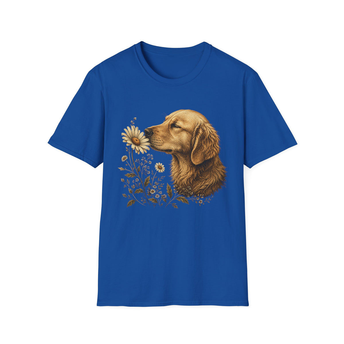 Golden Retriever & Daisies T-Shirt — Floral Dog Lover Tee