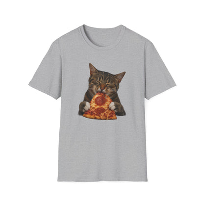 Cat Eating Pizza T-Shirt — Cute Pizza-Loving Cat Graphic Tee