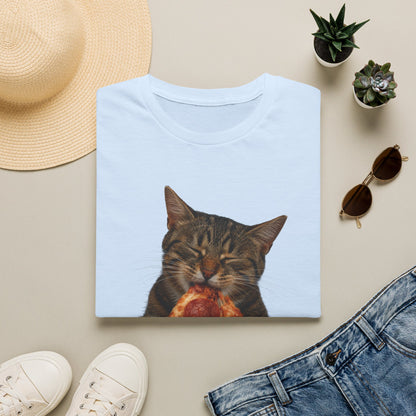 Cat Eating Pizza T-Shirt — Cute Pizza-Loving Cat Graphic Tee
