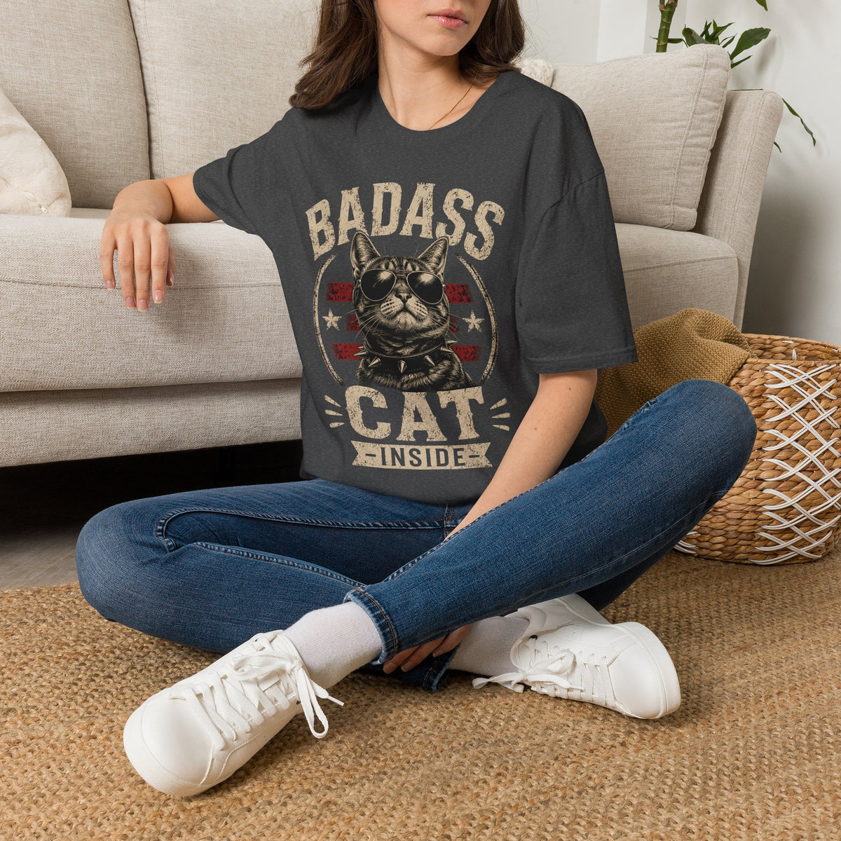 Badass Cat T-Shirt — Retro Sunglasses Cat Graphic Tee