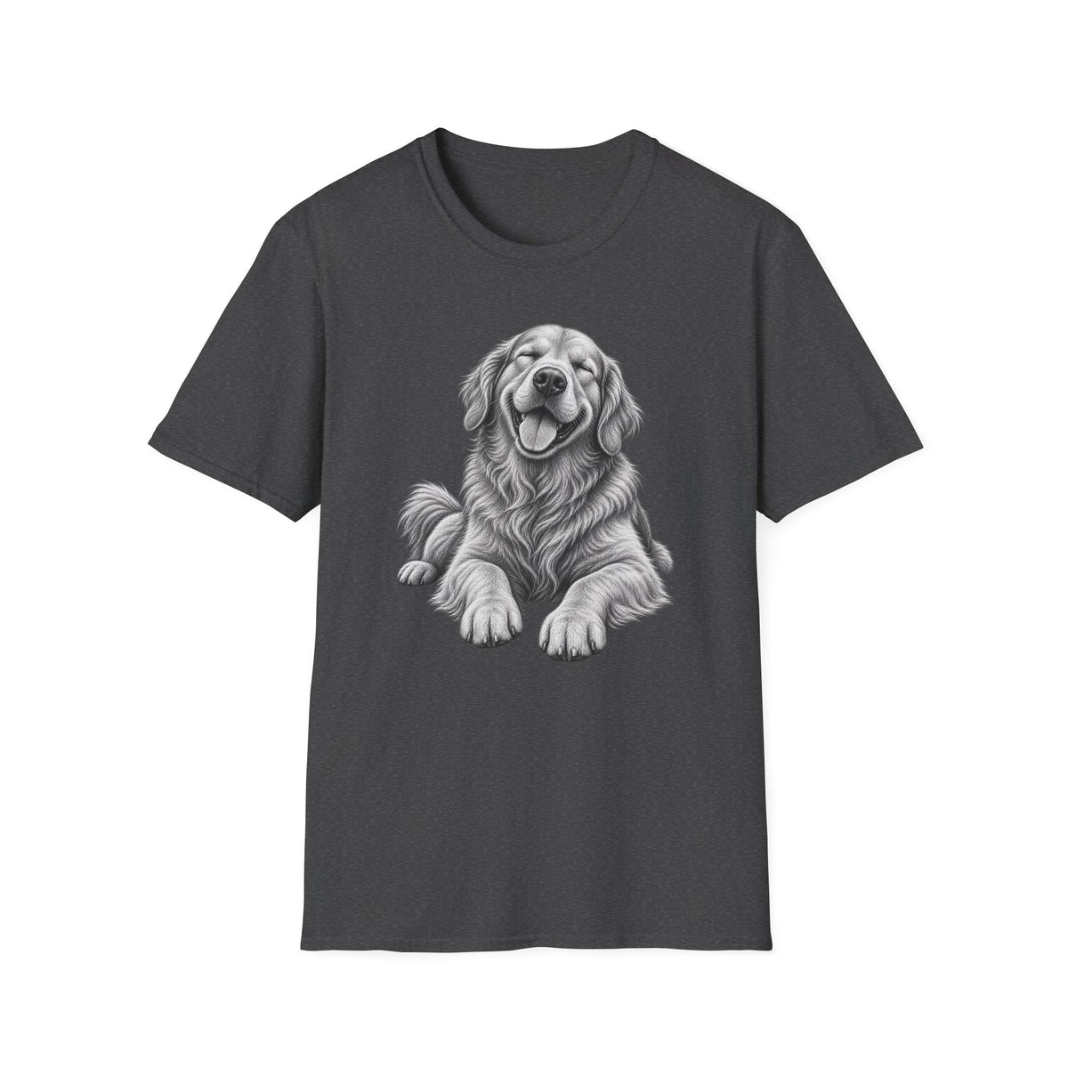Golden Retriever Portrait T-Shirt — Smiling Dog Graphic Tee for Dog Lovers
