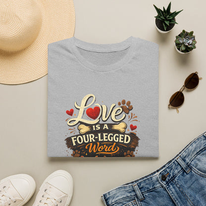 Cat Lover T-Shirt — "Love Is a Four-Legged Word" Graphic Tee