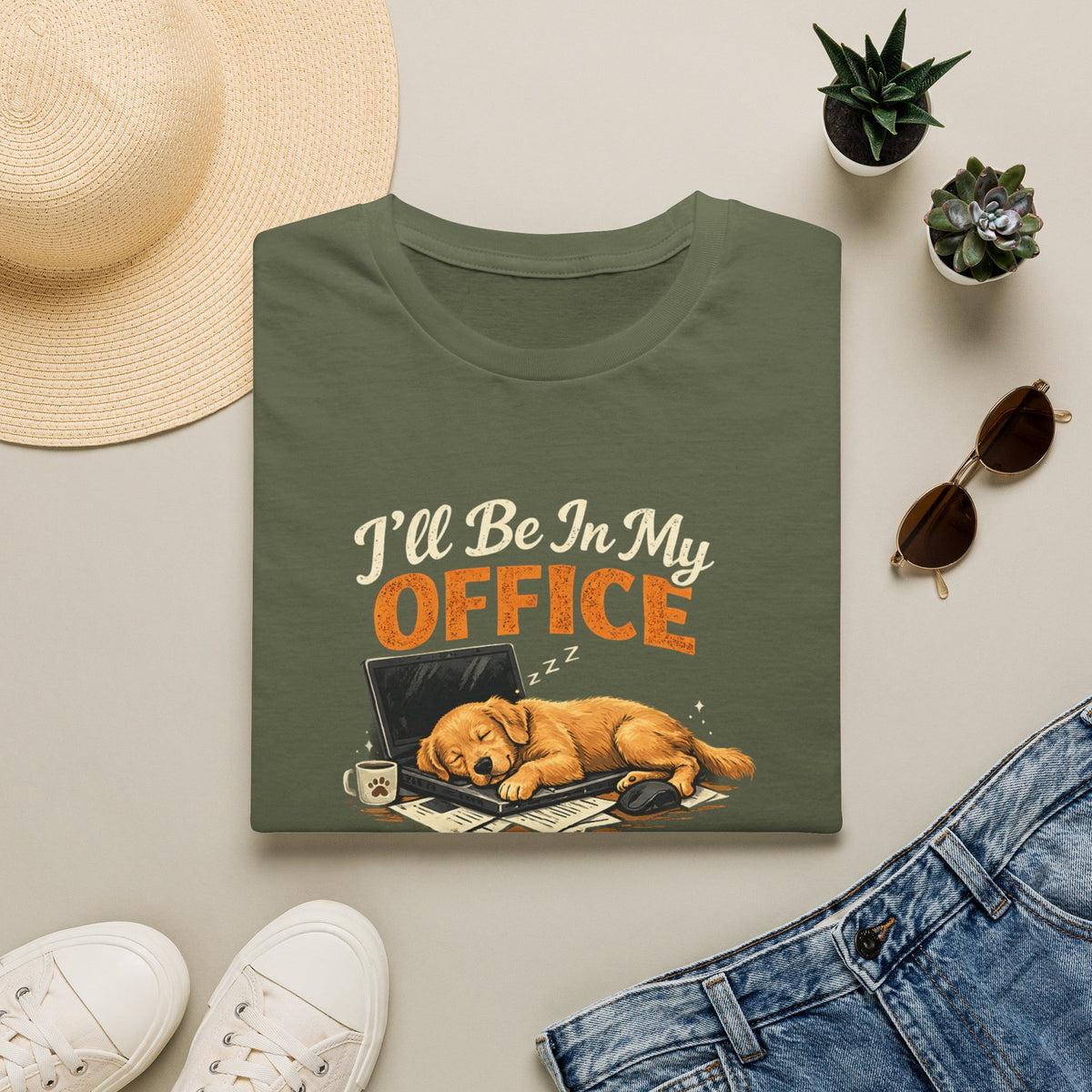 Dog Nap Office T-Shirt – Funny Sleeping Puppy Work Humor Tee
