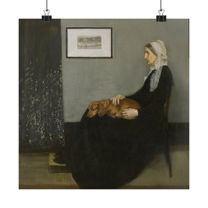 Matte Poster — Vintage Portrait of Elderly Woman with Dog (Vertical)