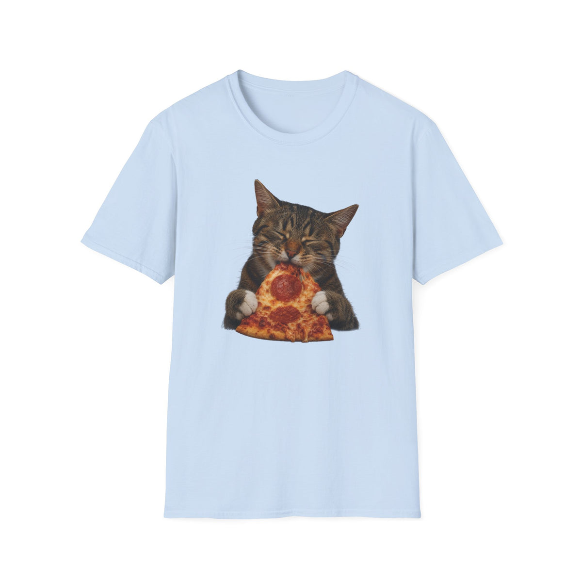 Cat Eating Pizza T-Shirt — Cute Pizza-Loving Cat Graphic Tee