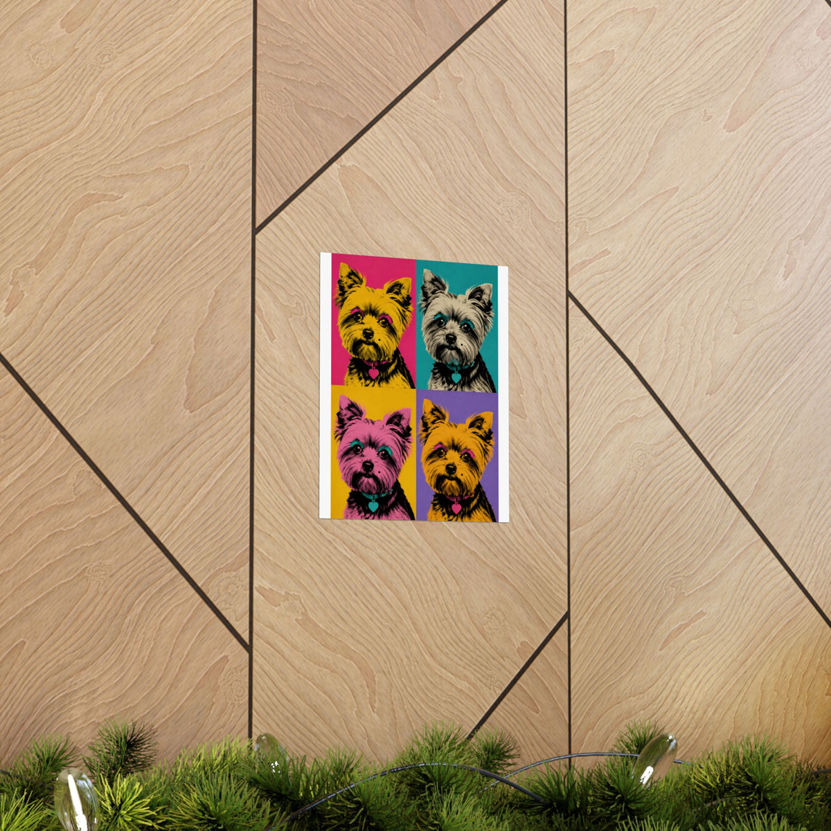 Pop Art Yorkie Poster – Colorful Matte Vertical Dog Art Print