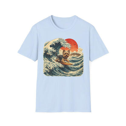 Yorkshire Terrier Wave T-Shirt — Japanese Wave Surf Dog Graphic Tee