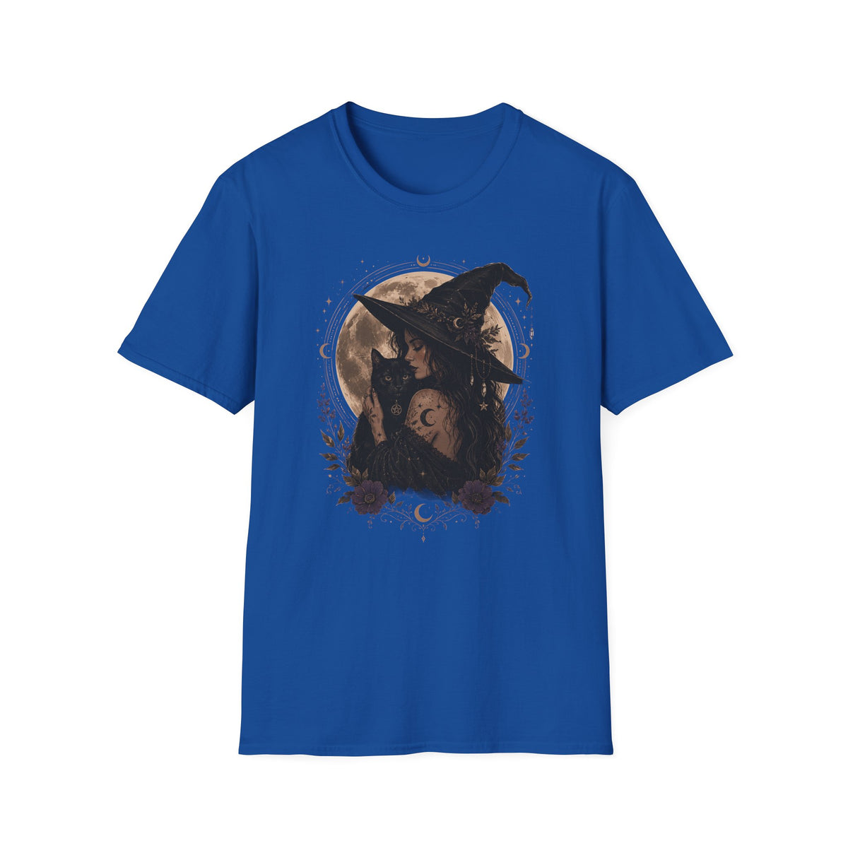 Witch Cat Moon T-Shirt – Gothic Witchcraft Graphic Tee
