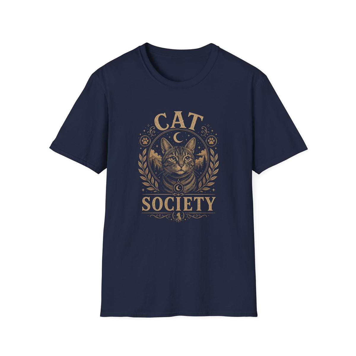 Cat Society T-Shirt — Vintage Cat Crest Graphic Tee
