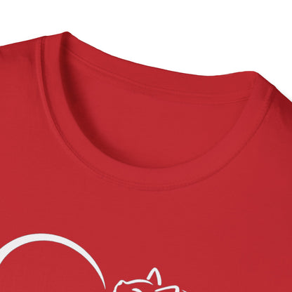 Cat Heart T-Shirt — Minimal Silhouette Cat Lover Tee