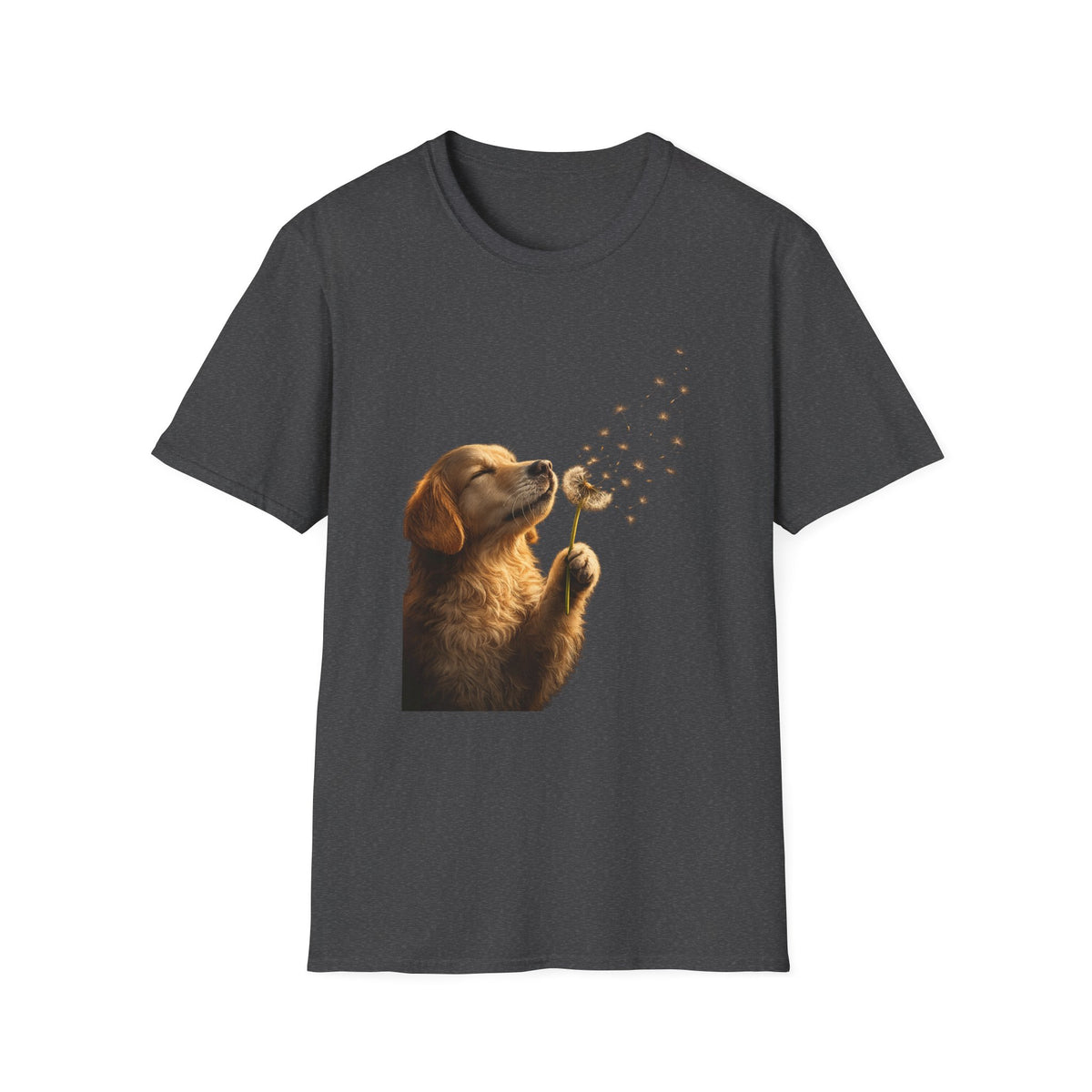 Puppy & Dandelion T-Shirt — Cute Dog Blowing Dandelion Graphic Tee