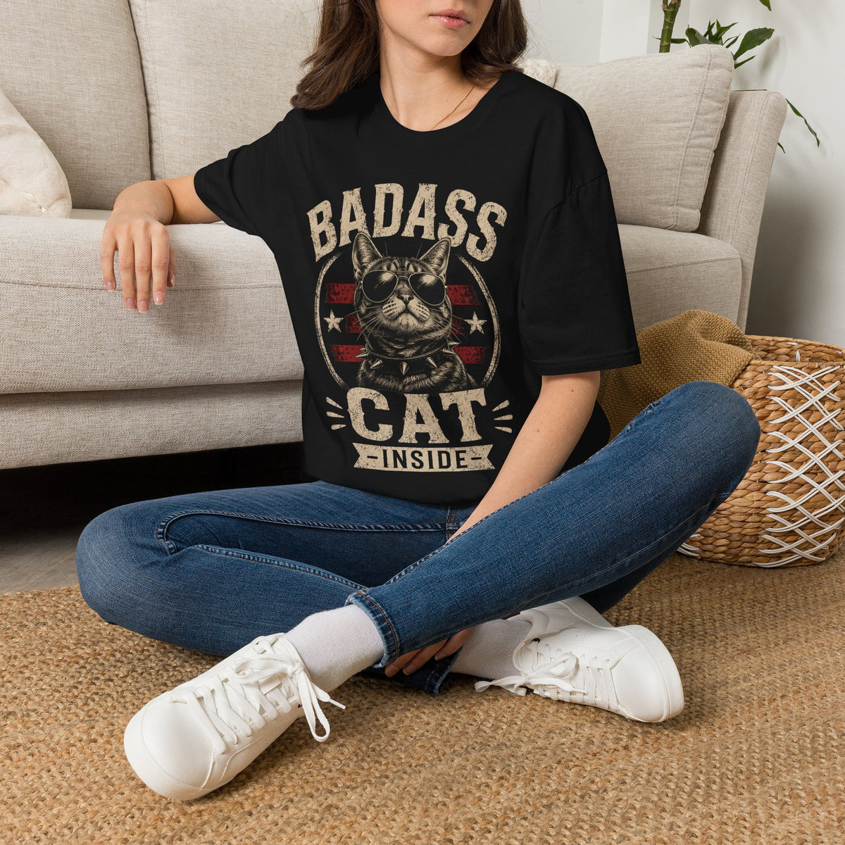 Badass Cat T-Shirt — Retro Sunglasses Cat Graphic Tee