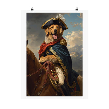 Golden Retriever Napoléon Portrait Matte Poster — Regal Pet Wall Art