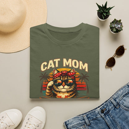 Cat Mom T-Shirt — "Cat Mom Like A Regular Mom But Cooler" Retro Graphic Tee
