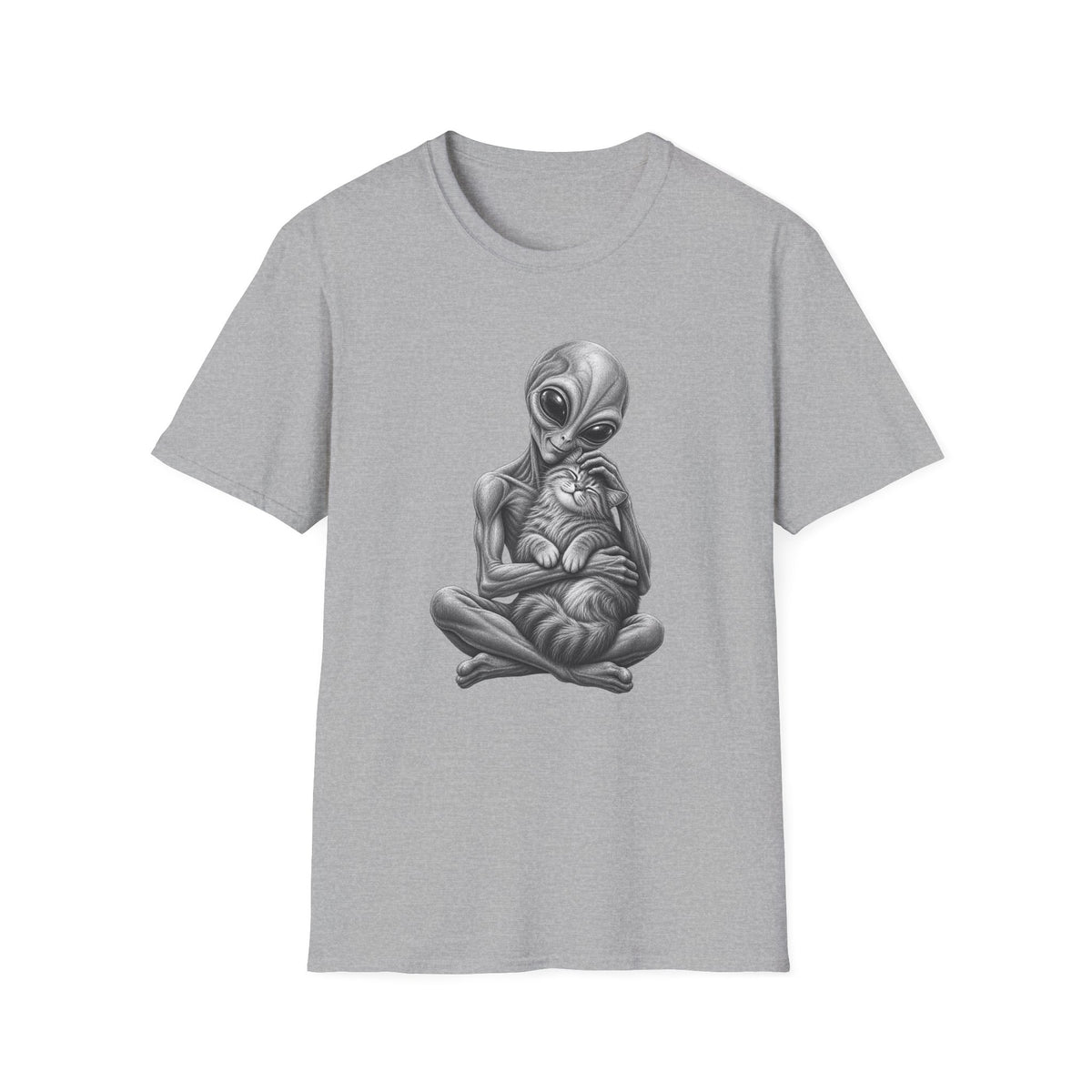 Alien Holding Cat T-Shirt — Cute Sci‑Fi Cat Lover Graphic Tee