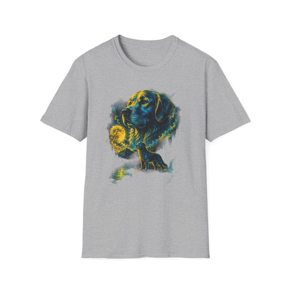 Golden Retriever Moon Graphic T‑Shirt — Vintage Dog Portrait Tee