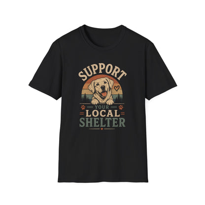 Support Your Local Shelter T-Shirt — Rescue Dog Vintage Graphic