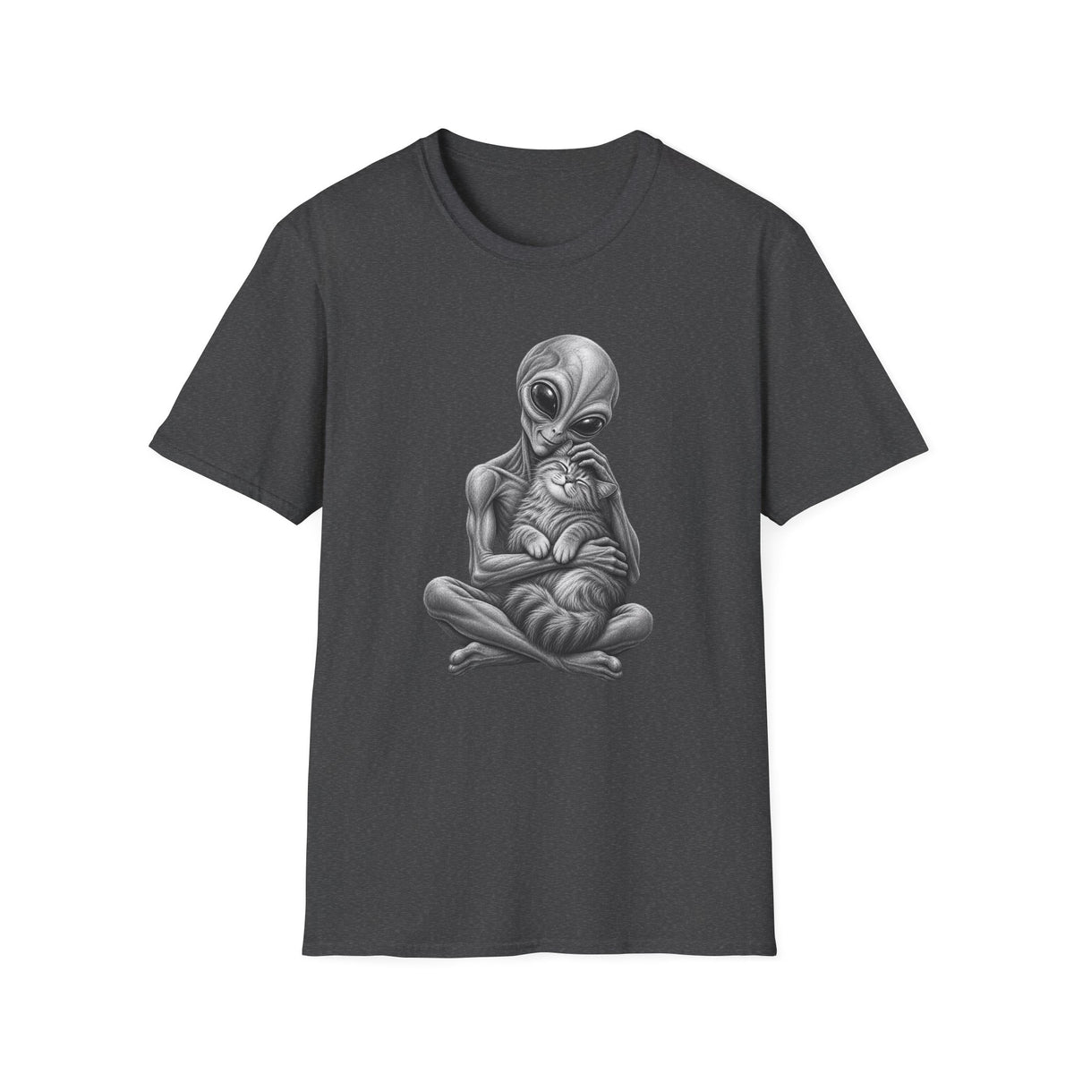 Alien Holding Cat T-Shirt — Cute Sci‑Fi Cat Lover Graphic Tee