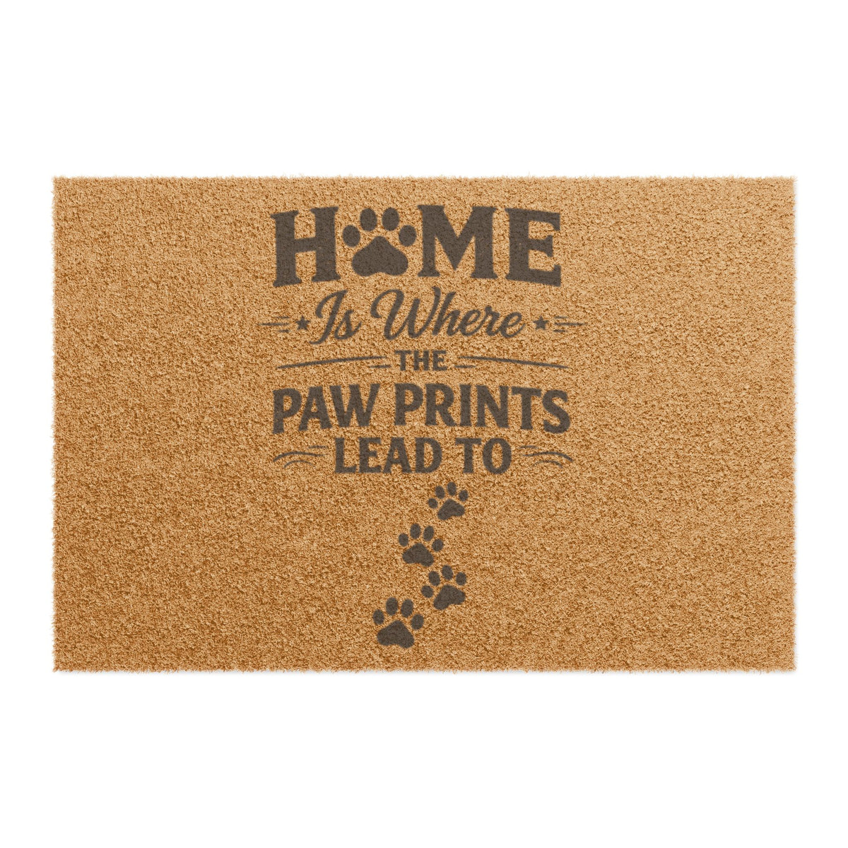 Doormat — “Home Is Where the Paw Prints Lead To” Pet Welcome Mat