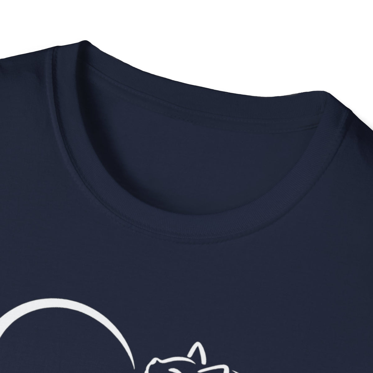 Cat Heart T-Shirt — Minimal Silhouette Cat Lover Tee