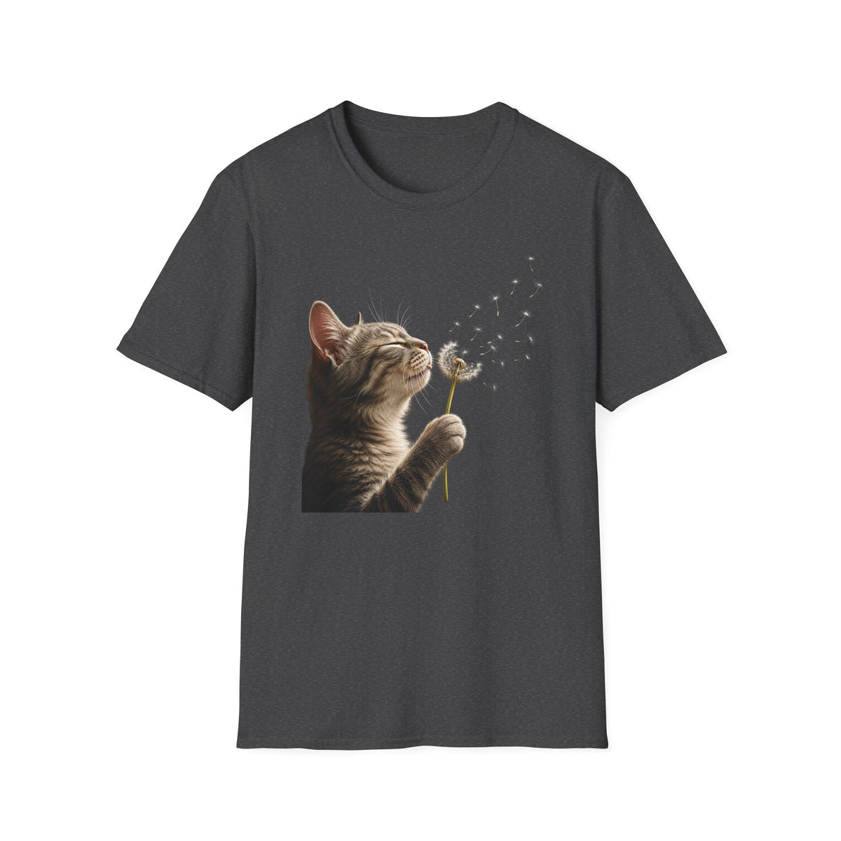 Cat Dandelion T-Shirt — Cute Kitten Blowing Dandelion Graphic Tee