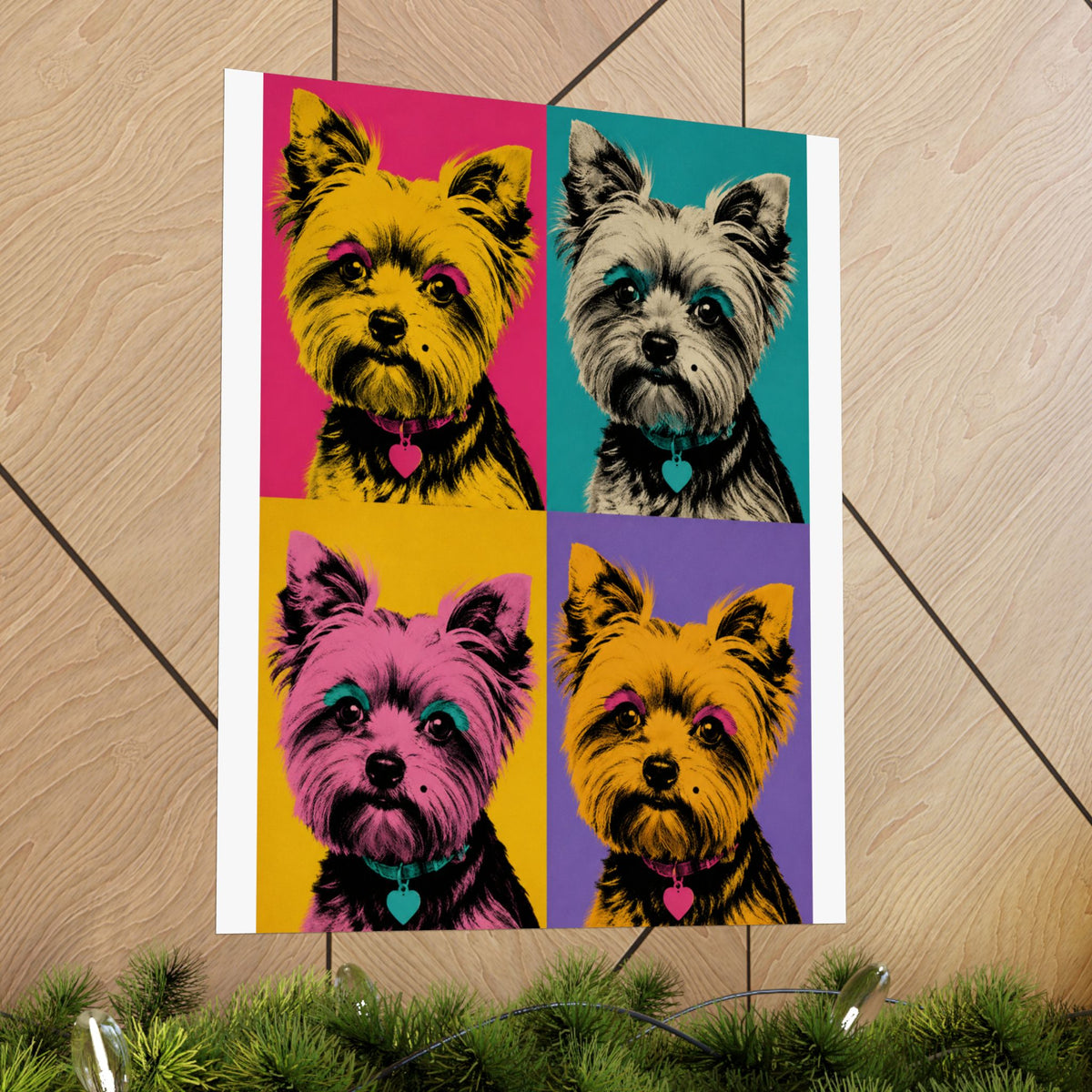 Pop Art Yorkie Poster – Colorful Matte Vertical Dog Art Print