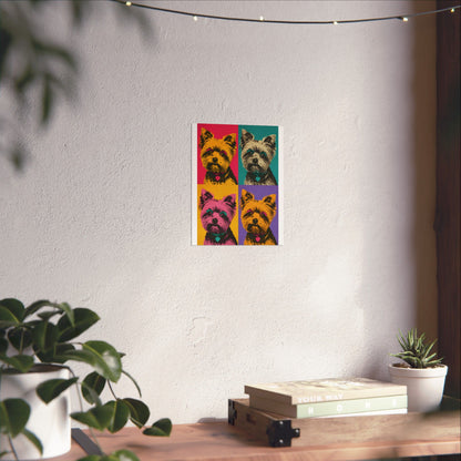 Pop Art Yorkie Poster – Colorful Matte Vertical Dog Art Print