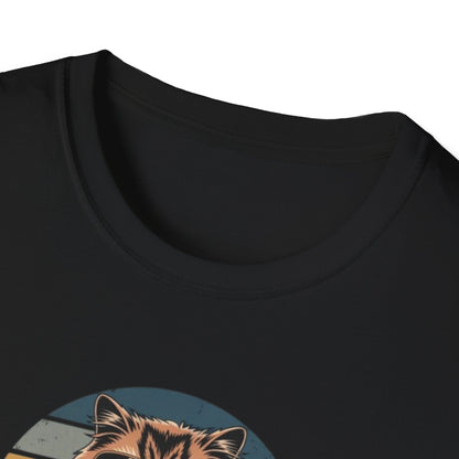 Social Battery Low Cat Retro Graphic T-Shirt