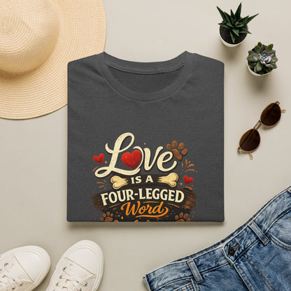 Cat Lover T-Shirt — "Love Is a Four-Legged Word" Graphic Tee