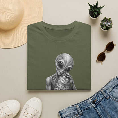 Alien Holding Cat T-Shirt — Cute Sci‑Fi Cat Lover Graphic Tee