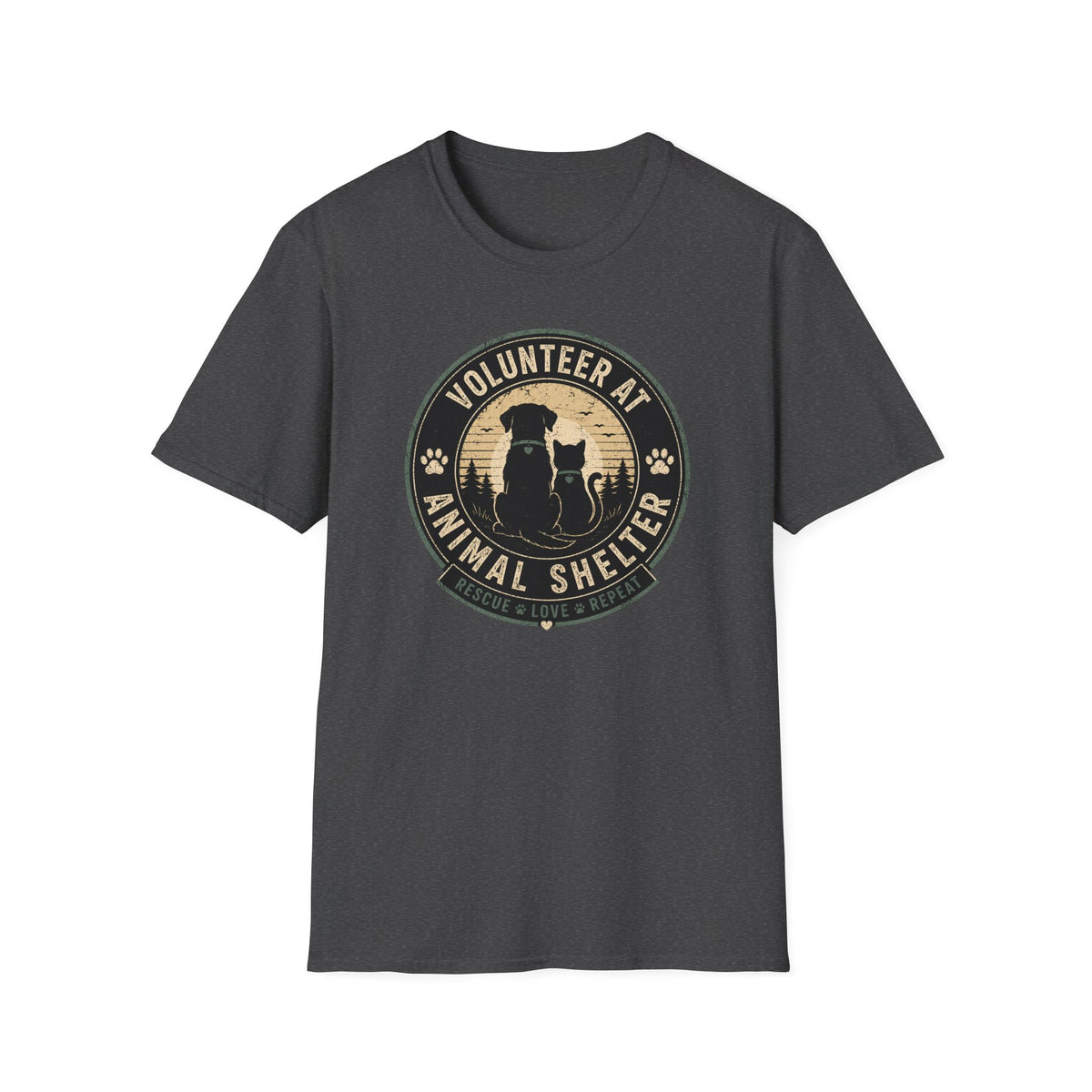 Volunteer at Animal Shelter T-Shirt — Rescue Pet Lover Tee