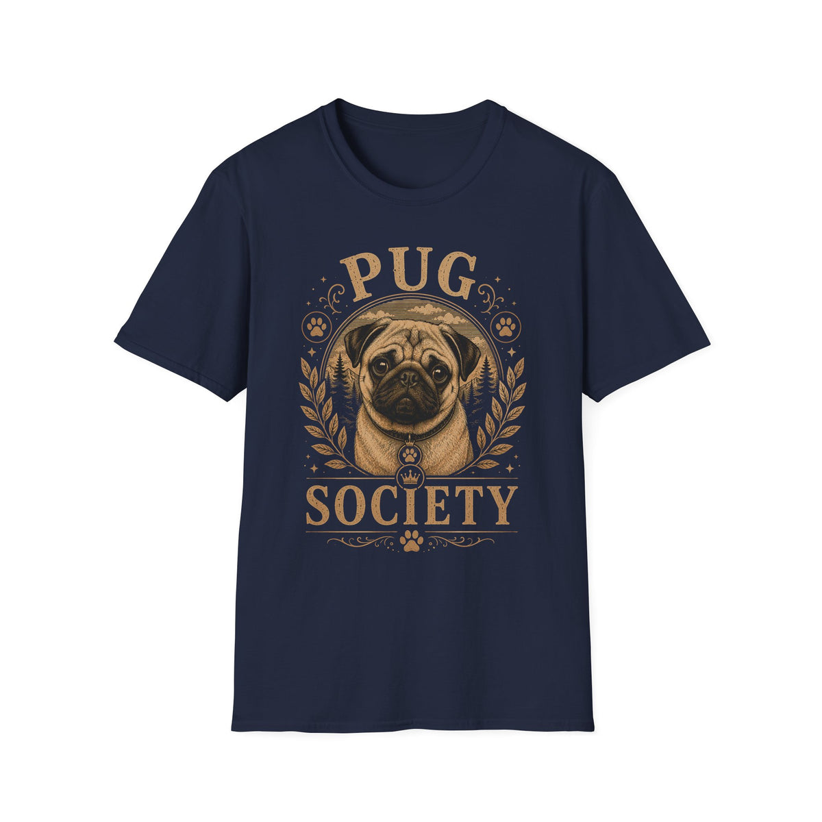 Pug Society T-Shirt — Vintage Pug Dog Graphic Tee for Pug Lovers