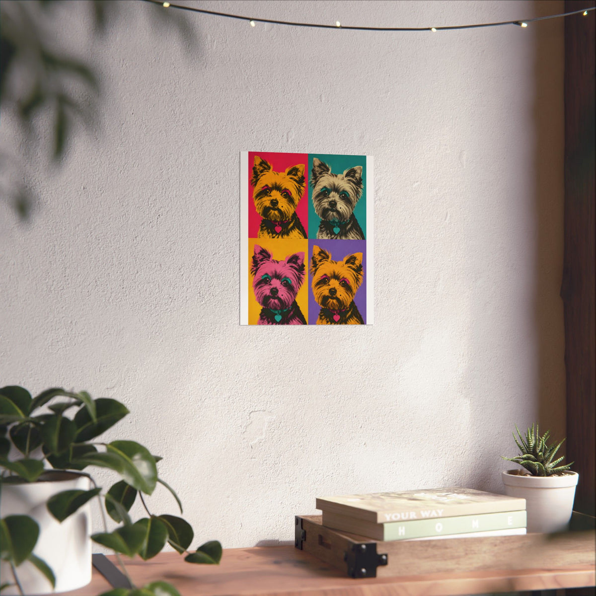 Pop Art Yorkie Poster – Colorful Matte Vertical Dog Art Print