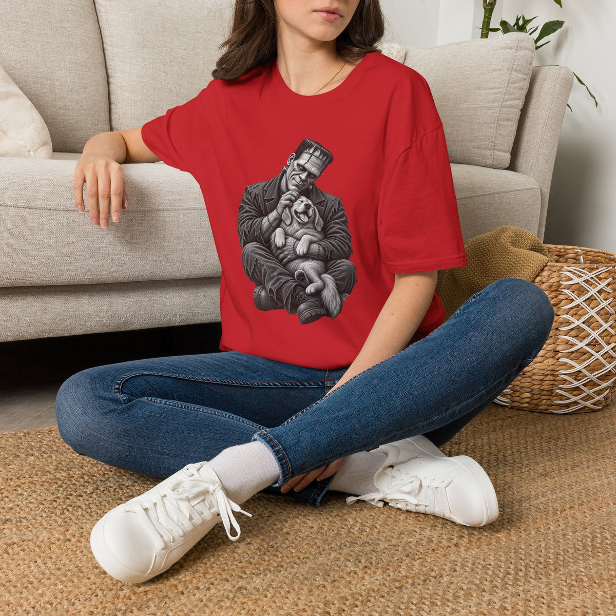 Frankenstein & Puppy Graphic T-Shirt