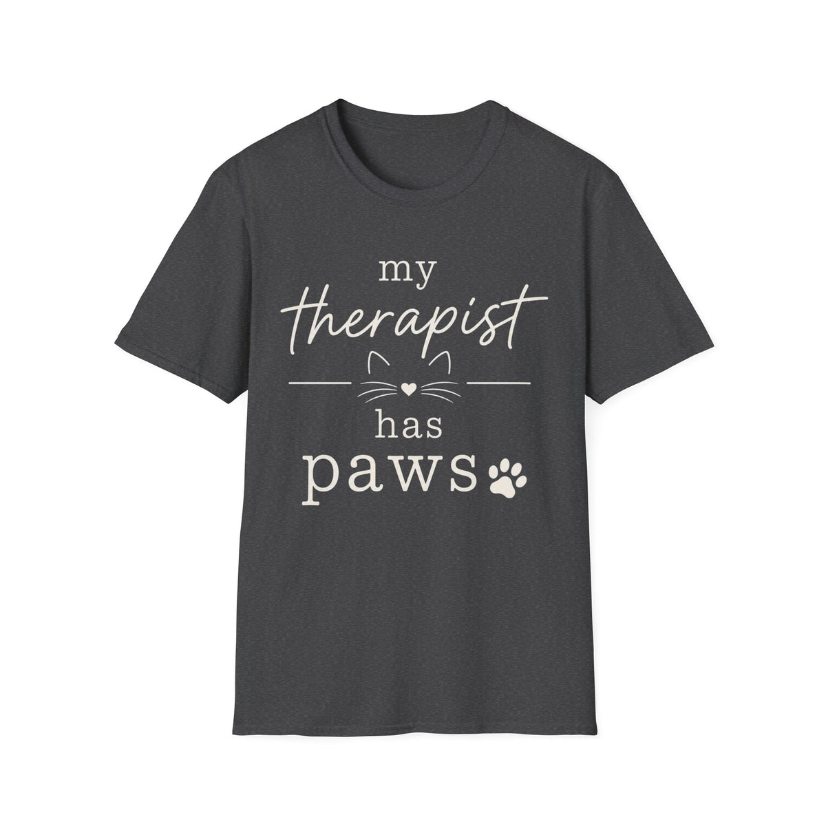 My Therapist Has Paws T-Shirt — Cute Cat Lover Tee