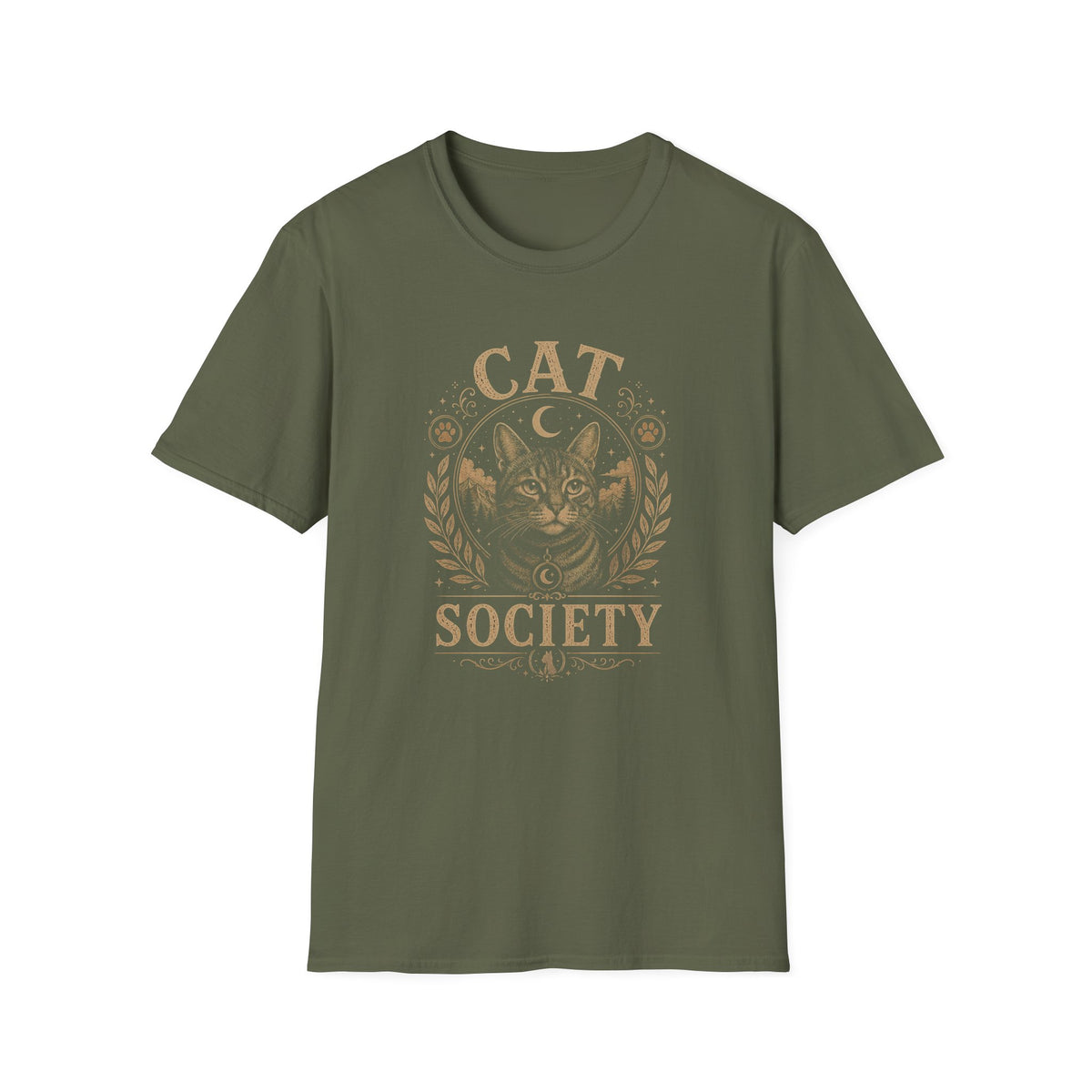 Cat Society T-Shirt — Vintage Cat Crest Graphic Tee