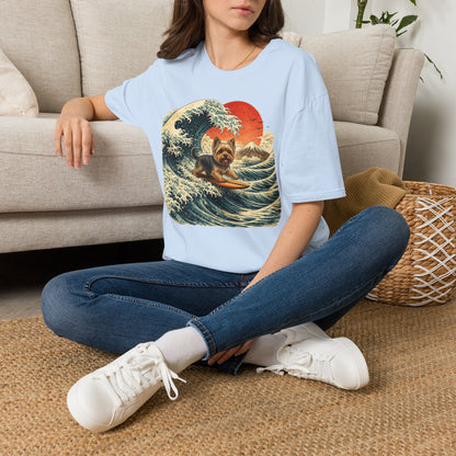 Yorkshire Terrier Wave T-Shirt — Japanese Wave Surf Dog Graphic Tee