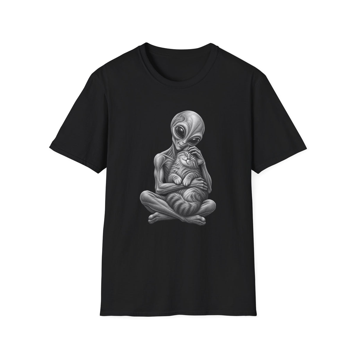 Alien Holding Cat T-Shirt — Cute Sci‑Fi Cat Lover Graphic Tee
