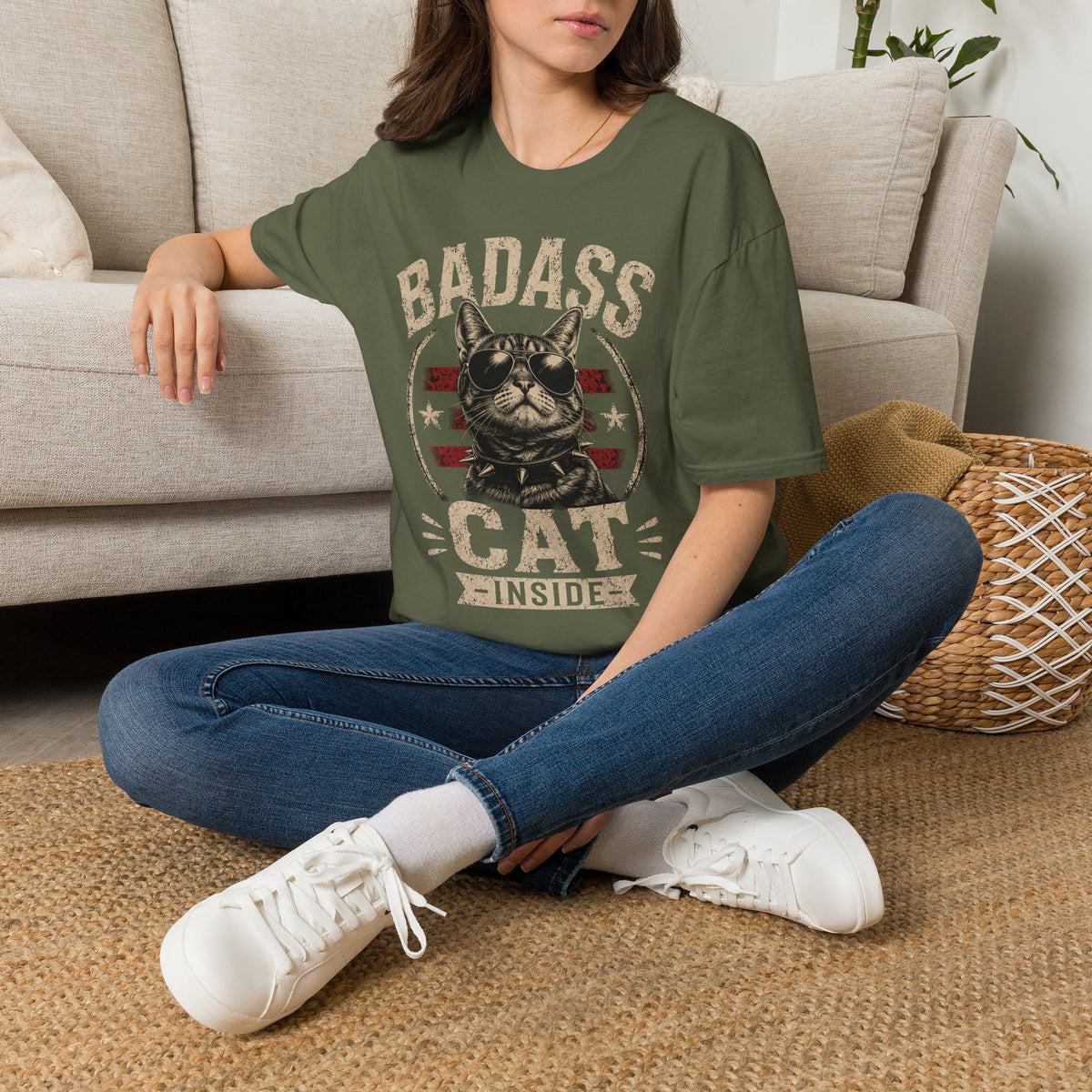 Badass Cat T-Shirt — Retro Sunglasses Cat Graphic Tee