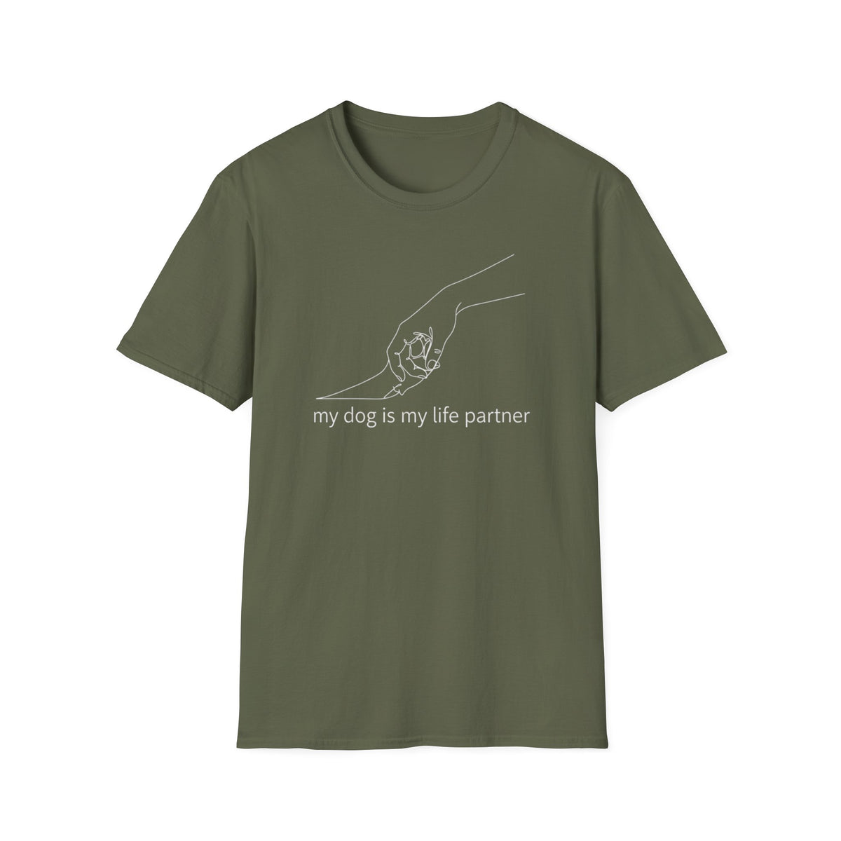 Dog Lover T-Shirt — "My Dog Is My Life Partner" Minimal Line Art